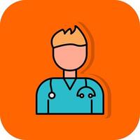 Doctor Filled Orange background Icon vector