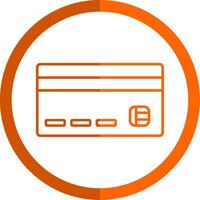 Credit Card Line Orange Circle Icon vector