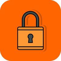 Locked Filled Orange background Icon vector