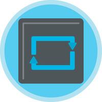 Rectangular Arrow Flat Multi Circle Icon vector