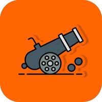 Cannon Filled Orange background Icon vector