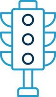 Traffic Lights Line Blue Two Color Icon vector
