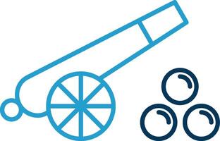 Cannon Line Blue Two Color Icon vector