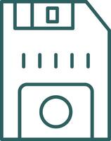 Floppy Disk Line Gradient Round Corner Icon vector