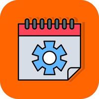 Calendar Filled Orange background Icon vector