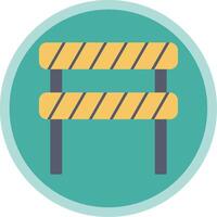 Road Block Flat Multi Circle Icon vector