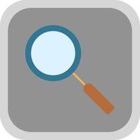 Magnifying Glass Flat Round Corner Icon vector