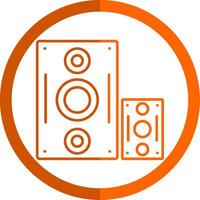 Speaker Line Orange Circle Icon vector