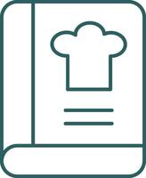Cook Book Line Gradient Round Corner Icon vector