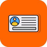 carné de identidad tarjeta lleno naranja antecedentes icono vector