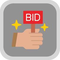 Bid Flat Round Corner Icon vector