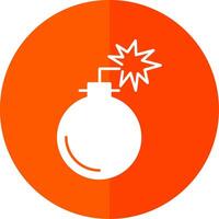 Bomb Glyph Red Circle Icon vector