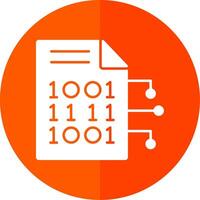 Encryption Data Glyph Red Circle Icon vector