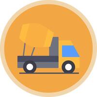 Concrete Mixer Flat Multi Circle Icon vector