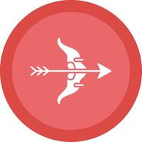 Bow And Arrow Glyph Multi Circle Icon vector