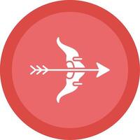 Bow And Arrow Glyph Multi Circle Icon vector