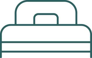 Single Bed Line Gradient Round Corner Icon vector