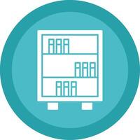 Bookshelf Glyph Multi Circle Icon vector