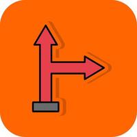 Go Right Filled Orange background Icon vector