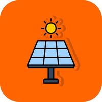 Solar Panel Filled Orange background Icon vector