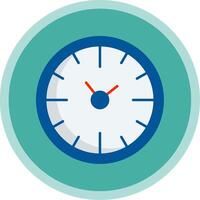 reloj hora plano multi circulo icono vector