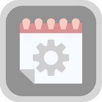 Time Management Flat Round Corner Icon vector