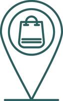 Pin Line Gradient Round Corner Icon vector