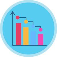 Bar Chart Flat Multi Circle Icon vector