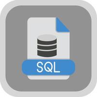 sql plano redondo esquina icono vector