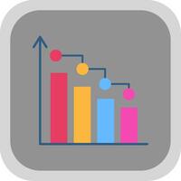 Bar Chart Flat Round Corner Icon vector