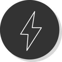 Thunder Line Grey Circle Icon vector