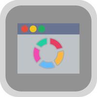 Web Flat Round Corner Icon vector