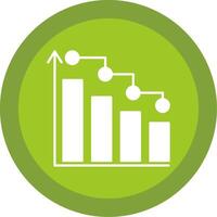 Bar Chart Glyph Multi Circle Icon vector