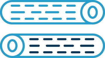 Wood Log Line Blue Two Color Icon vector