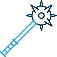 Mace Line Blue Two Color Icon vector
