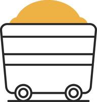 Wagon Skined Filled Icon vector