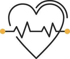 Heart Rate Skined Filled Icon vector