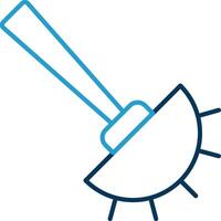 Toilet Brush Line Blue Two Color Icon vector