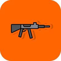 Machine Gun Filled Orange background Icon vector