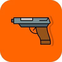 Revolver Filled Orange background Icon vector