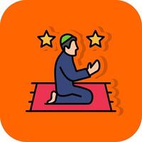 Offering Prayer Filled Orange background Icon vector