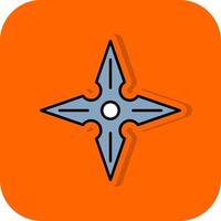 Shuriken Filled Orange background Icon vector