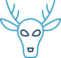 Deer Line Blue Two Color Icon vector