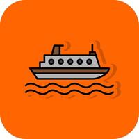Cruiser Filled Orange background Icon vector