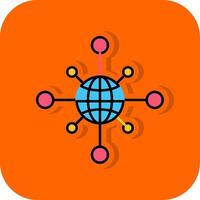 Networking Filled Orange background Icon vector