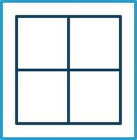 ventana línea azul dos color icono vector