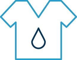 T Shirt Line Blue Two Color Icon vector