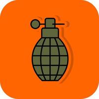 Grenade Filled Orange background Icon vector