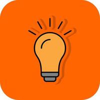 Bulb Filled Orange background Icon vector