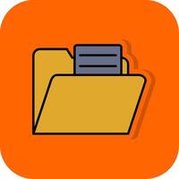 File Filled Orange background Icon vector